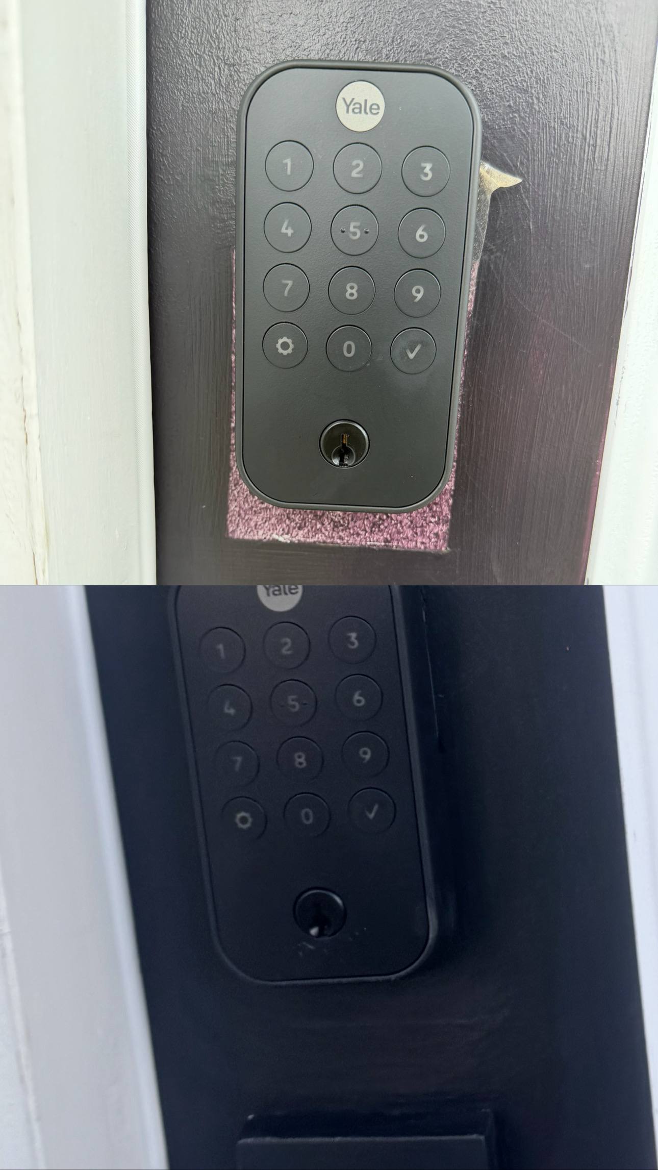 Before and after smart lock installation