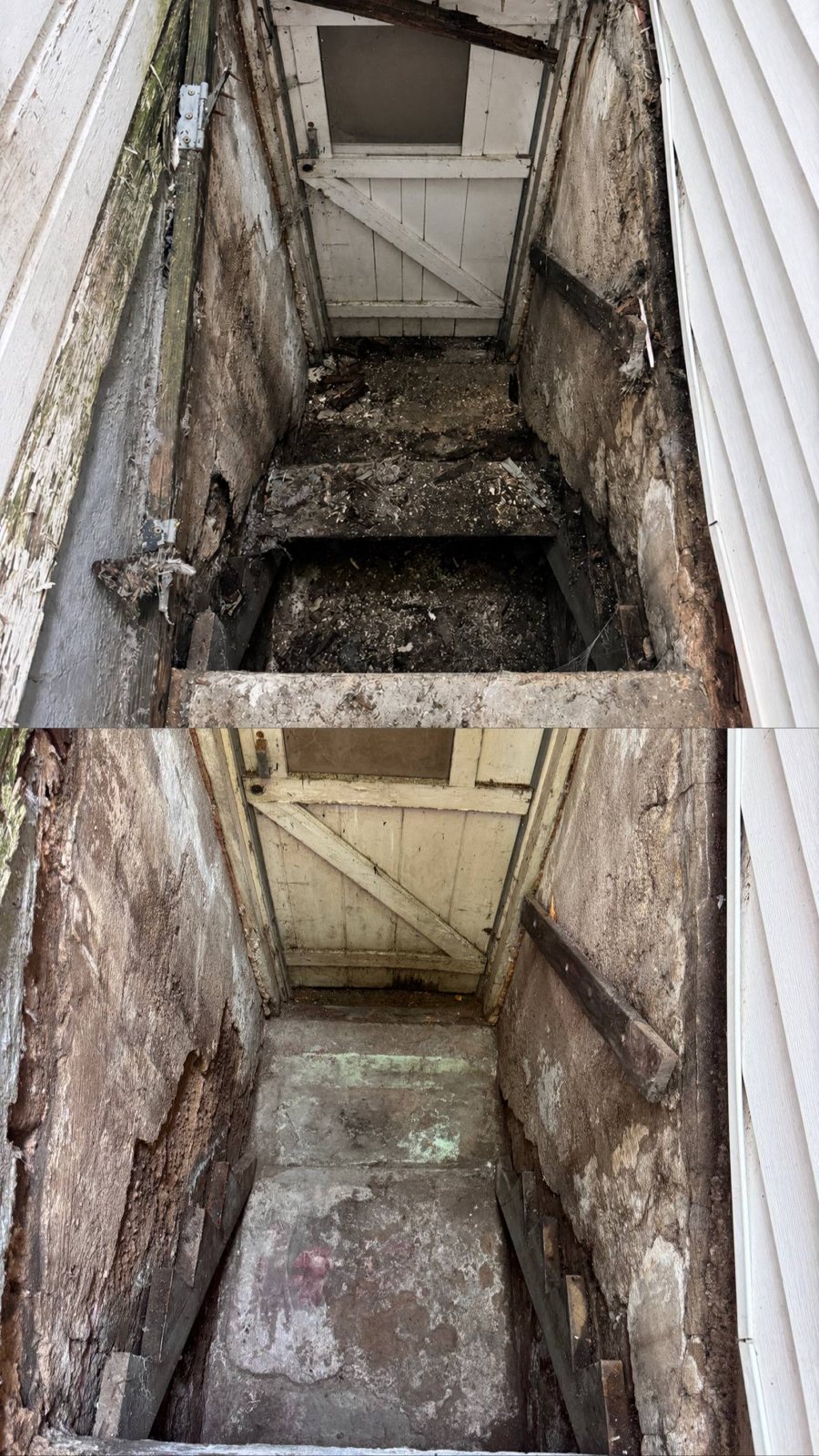 Before and after basement stair repair
